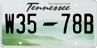 TN license plate W3578B