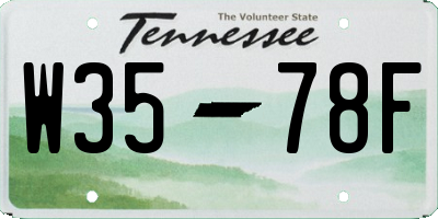 TN license plate W3578F