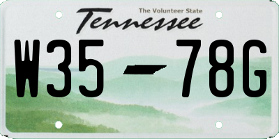 TN license plate W3578G