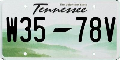 TN license plate W3578V