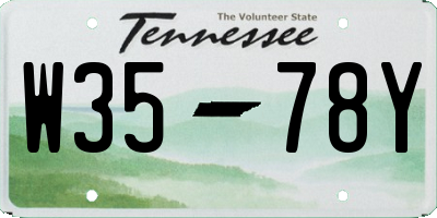 TN license plate W3578Y