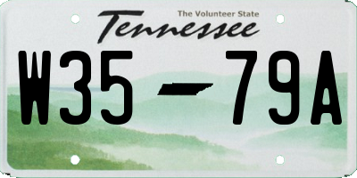 TN license plate W3579A