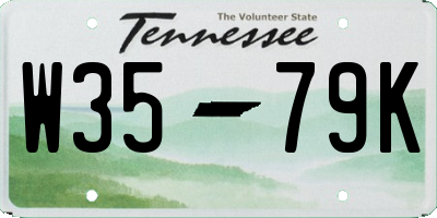 TN license plate W3579K