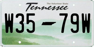 TN license plate W3579W