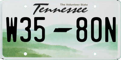 TN license plate W3580N