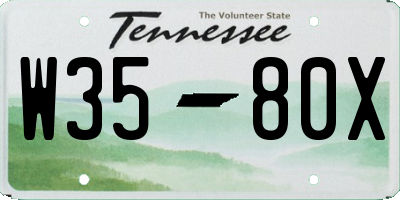 TN license plate W3580X