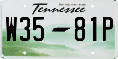 TN license plate W3581P