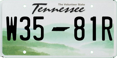 TN license plate W3581R