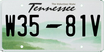 TN license plate W3581V