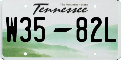 TN license plate W3582L