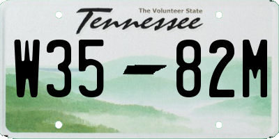 TN license plate W3582M