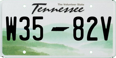 TN license plate W3582V