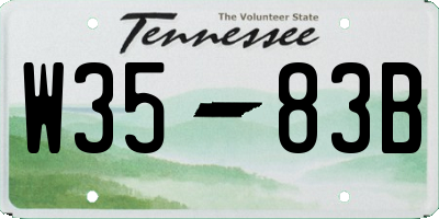 TN license plate W3583B