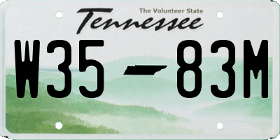 TN license plate W3583M