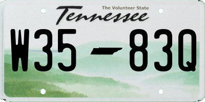 TN license plate W3583Q