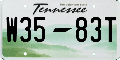 TN license plate W3583T