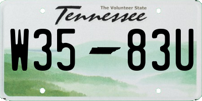 TN license plate W3583U