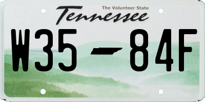 TN license plate W3584F