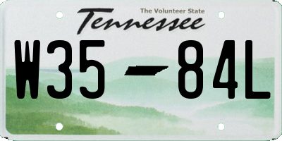 TN license plate W3584L