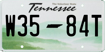 TN license plate W3584T