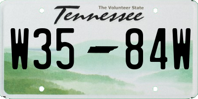 TN license plate W3584W