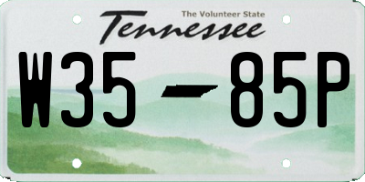 TN license plate W3585P