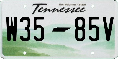 TN license plate W3585V