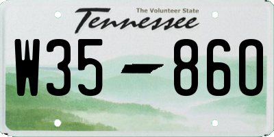 TN license plate W3586O