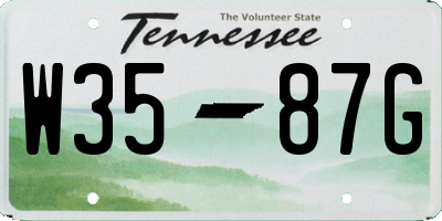 TN license plate W3587G