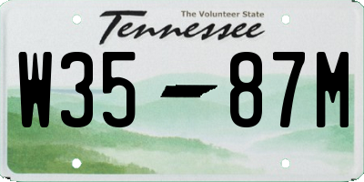 TN license plate W3587M