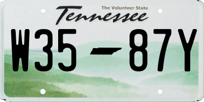 TN license plate W3587Y