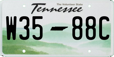 TN license plate W3588C
