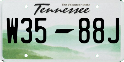 TN license plate W3588J