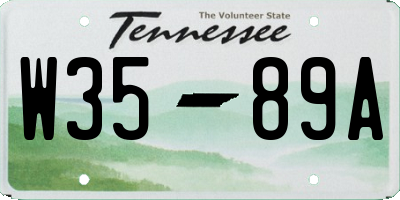 TN license plate W3589A