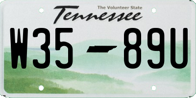 TN license plate W3589U