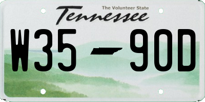 TN license plate W3590D