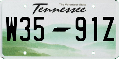 TN license plate W3591Z