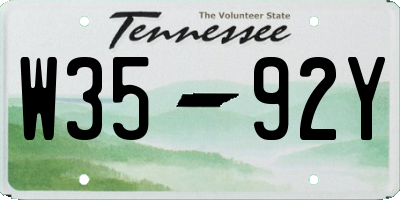 TN license plate W3592Y