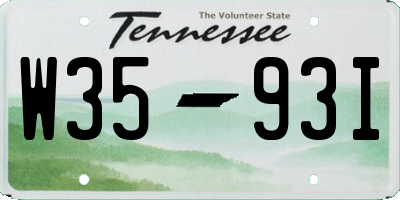 TN license plate W3593I