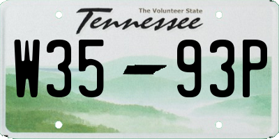 TN license plate W3593P