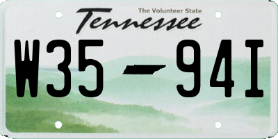 TN license plate W3594I