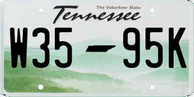 TN license plate W3595K