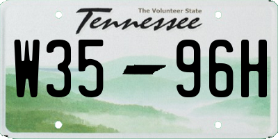TN license plate W3596H