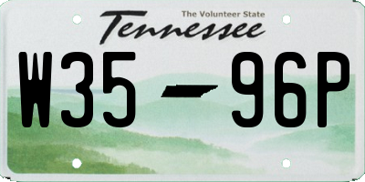 TN license plate W3596P