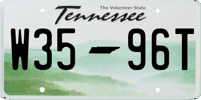 TN license plate W3596T