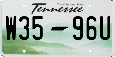 TN license plate W3596U