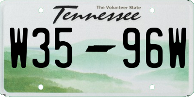 TN license plate W3596W