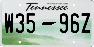 TN license plate W3596Z