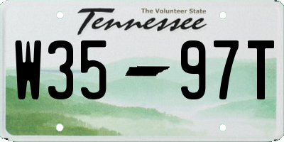 TN license plate W3597T
