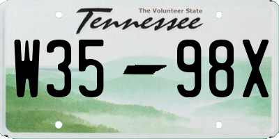 TN license plate W3598X